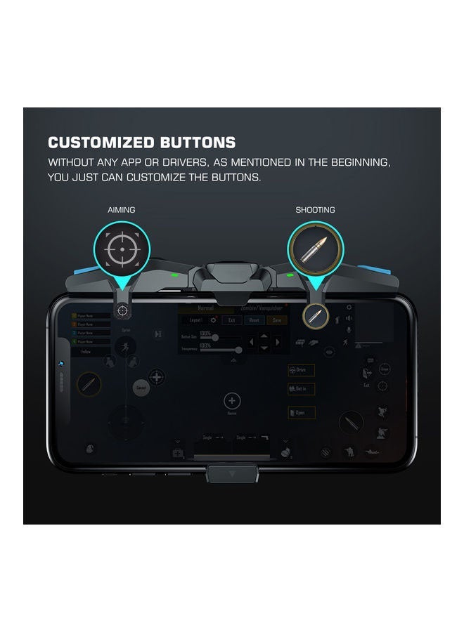 وحدة تحكم جويستيك للعبة PUBG موبايل مع أزرار إطلاق نار مجانية للعبة Free Fire لاسلكية - Image 4